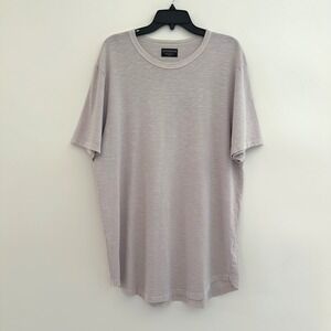 Goodlife Short Sleeve T-Shirt  Mens XXL Cotton Light Purple Gray USA Curved Hem